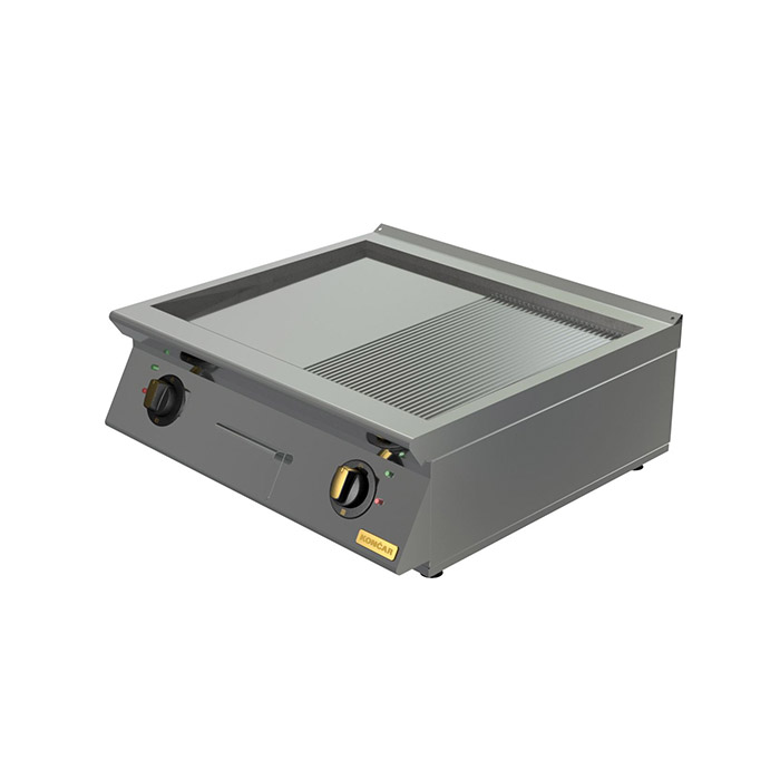 Поверхность жарочная Montona Optima, хромированная, 2 зоны (1/2 гладкая, 1/2 рифленая), настольная