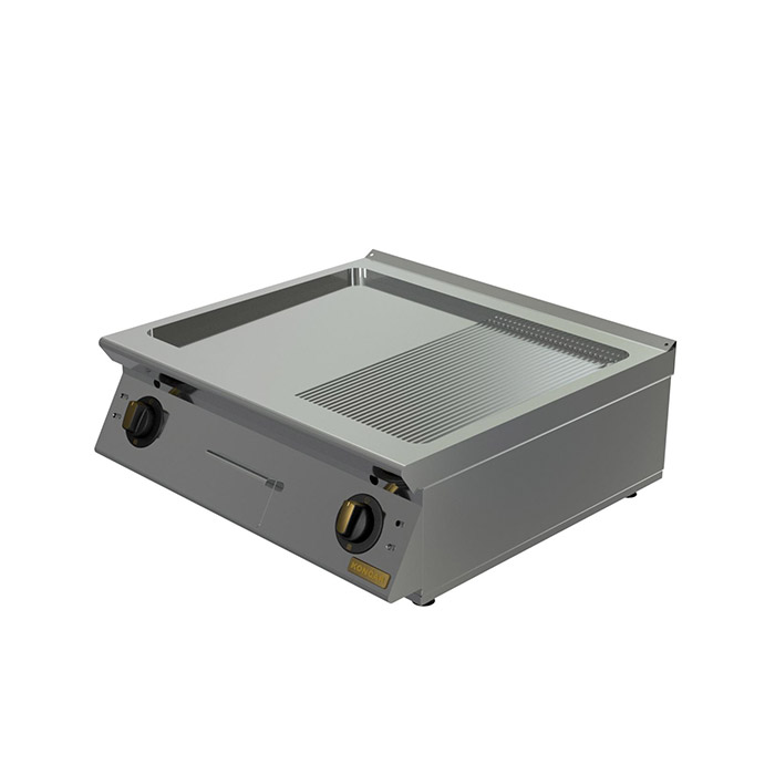 Поверность жарочная Montona LUX, хромированная, 2 зоны (1/2 гладкая, 1/2 рифленая), настольная